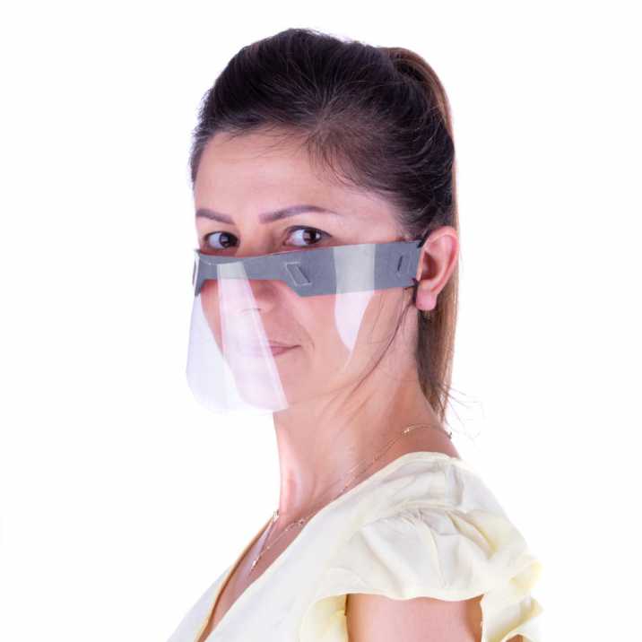 Przyłbica mini maska ochronna na usta i nos wielokrotnego użytku uniwersalna szara