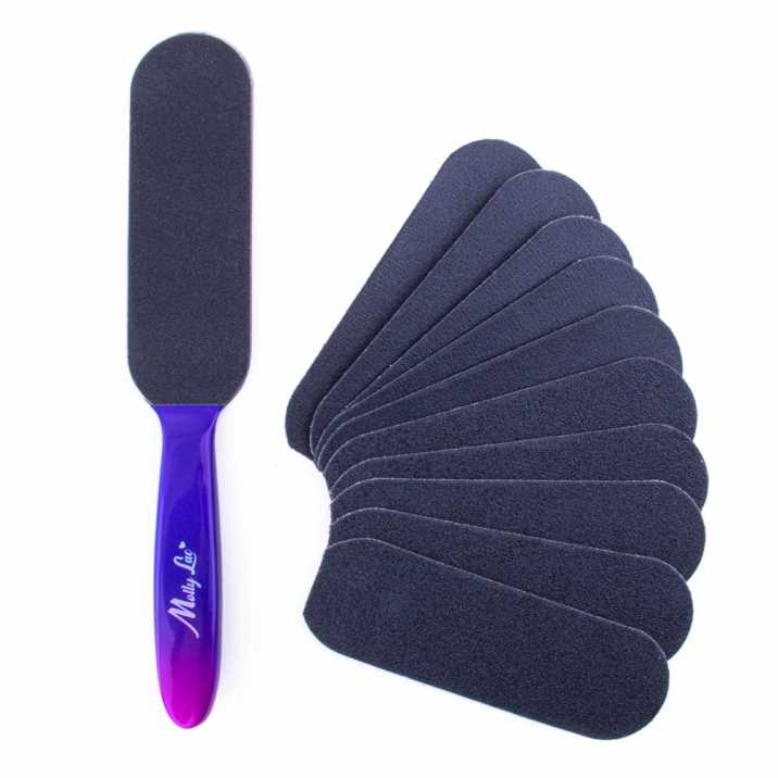 Professional pedicure grater with 10 interchangeable cartridges 100/180 grit MollyLac