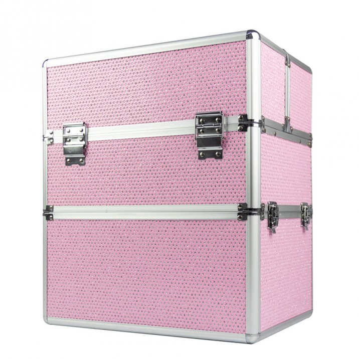 Two-piece case with rhinestones - pink silver eyed (without strap, without grille)