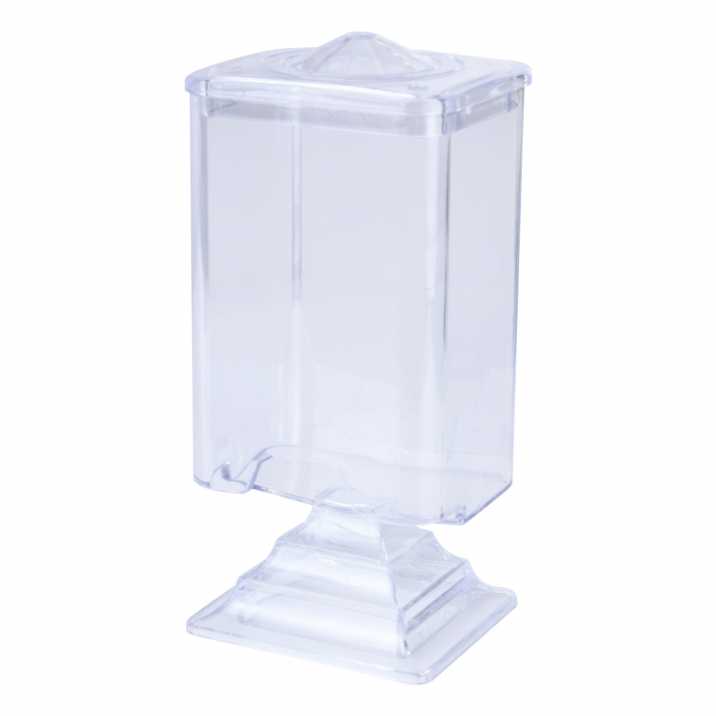 Container for cosmetic swabs on the foot elegant square smooth