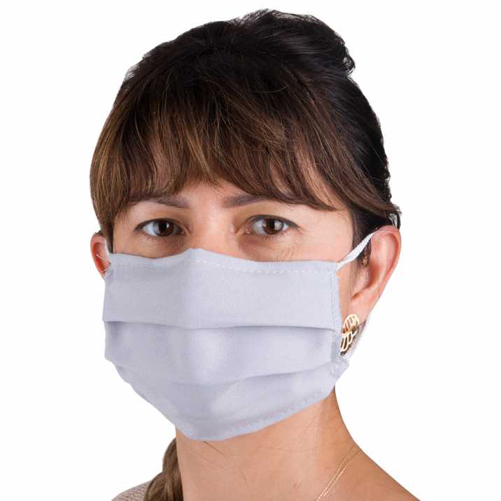 Cotton protective mask with fizelin lining reusable grey 1pcs