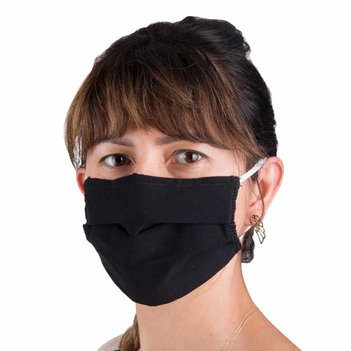 Maska maseczka ochronna bawełniana z podszyciem flizelinowym wielorazowa czarna 1szt