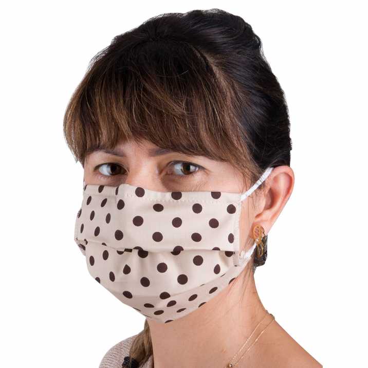 Maska maseczka ochronna bawełniana z podszyciem flizelinowym wielorazowa Groszki 1szt