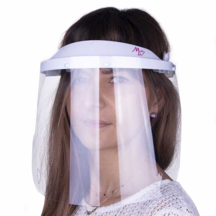 Helmet mask WM PRO tilting ultralight comfortable certified product Polish White - Transparent