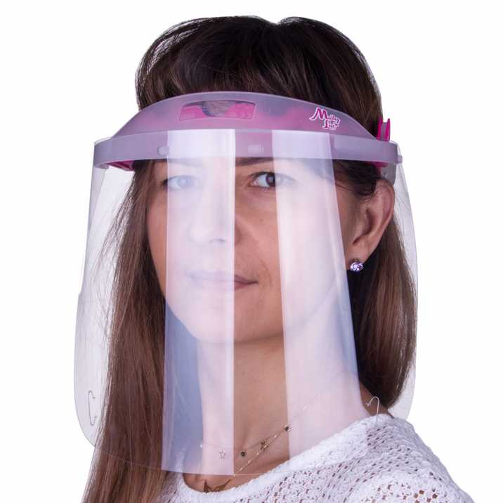 WM PRO helmet mask tilting ultralight comfortable certified product Polish Transparent - Dark Pink