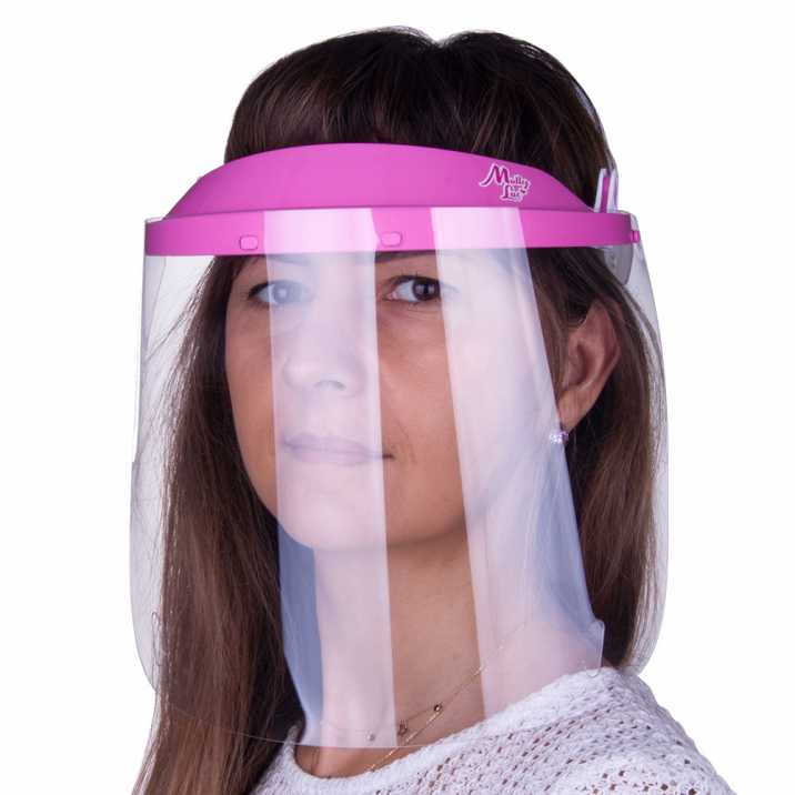 WM PRO visor visor tilting ultralight comfortable certified product Polish Bright Pink - White