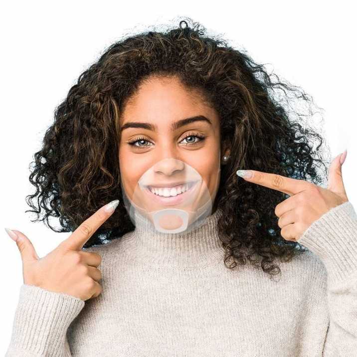 Przyłbica mini osłonka kosmetyczna na usta i nos Mouth Shield przezroczysta maseczka nieparująca 5 sztuk L/XL