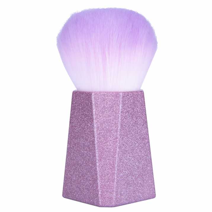 Dust and powder brush with glitter handle