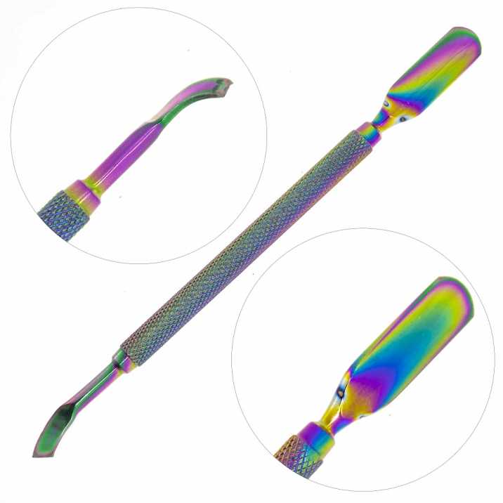 Double-sided chisel for skin removal and rainbow gel removal tool No  6