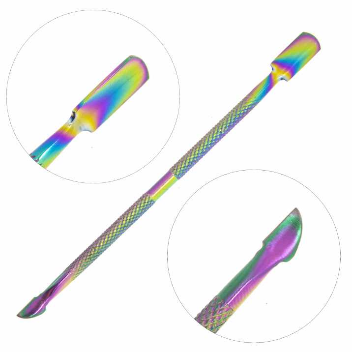Double-sided hoof chisel for skin removal and cobalt gel removal tool Rainbow No  8