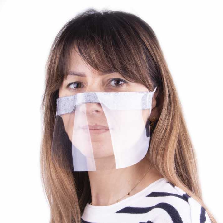 Flexible half visor mask for mouth reusable universal gray sewn
