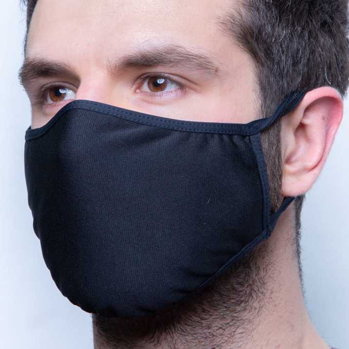 Maska maseczka ochronna antybakteryjna filtrująca wielokrotnego użytku z nanosrebrem z gumką czarna 1szt