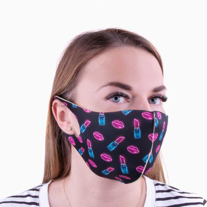 Maska maseczka ochronna z nanosrebrem wielokrotnego użytku premium Lipstick SM 1 szt