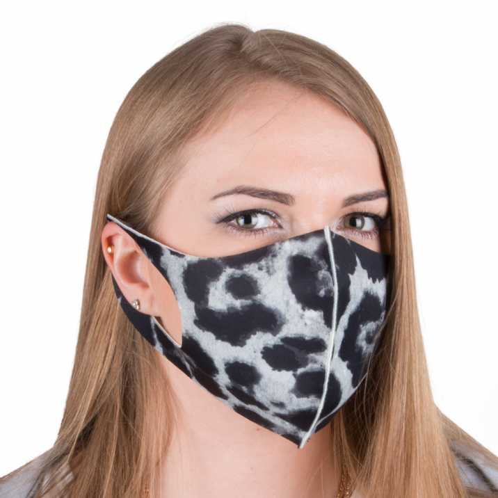 Maska maseczka ochronna wielokrotnego użytku neoprenowa piankowa panterka szara rozm l/xl 1 szt