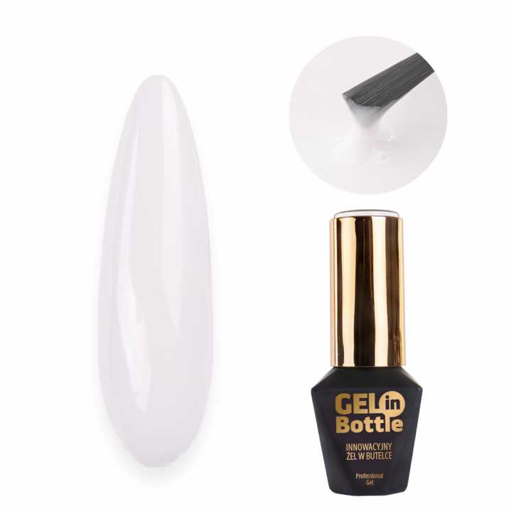MollyLac White Angel gel per nail art in flacone con pennello multifunzione 10 g