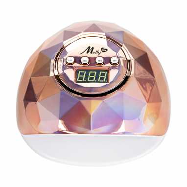 Lampa do paznokci LED 86W do lakierów hybrydowych MollyLux F6 Diament Holograficzne Różowe Złoto Holo Rose Gold