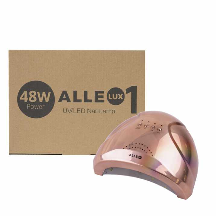 Lampa do paznokci UV/LED 48W do lakierów hybrydowych żelowych AlleLux 1 Holograficzne Różowe Złoto Holo Rose Gold