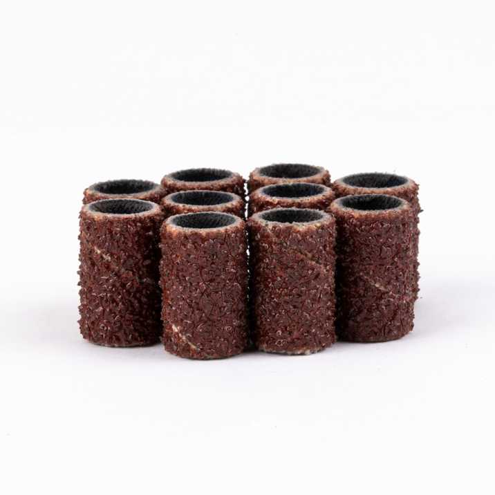 Kapturki do manicure i pedicure mandrele nakładki ścierne cylinder 6mm gradacja 60 AlleMed brązowe 10 szt.