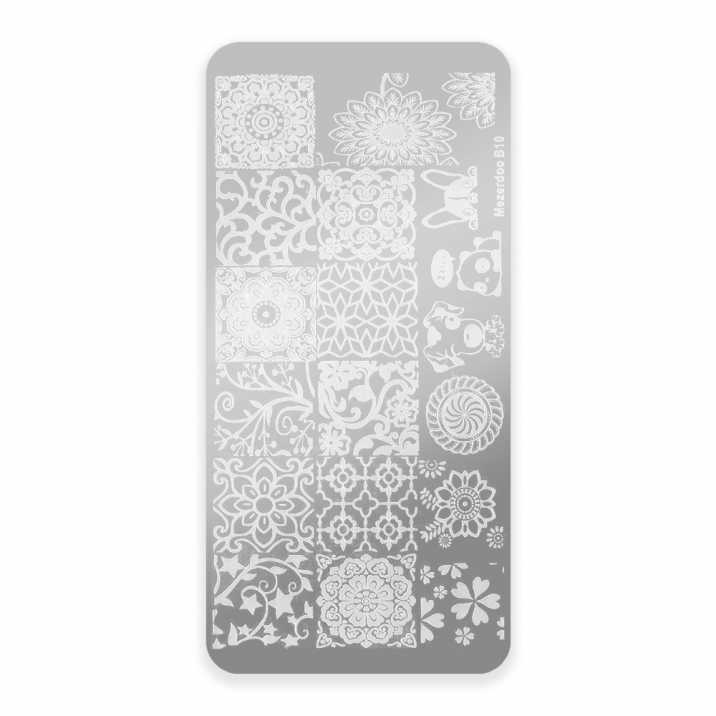 Blaszka do stempli ze wzorkami Mezerdoo B10