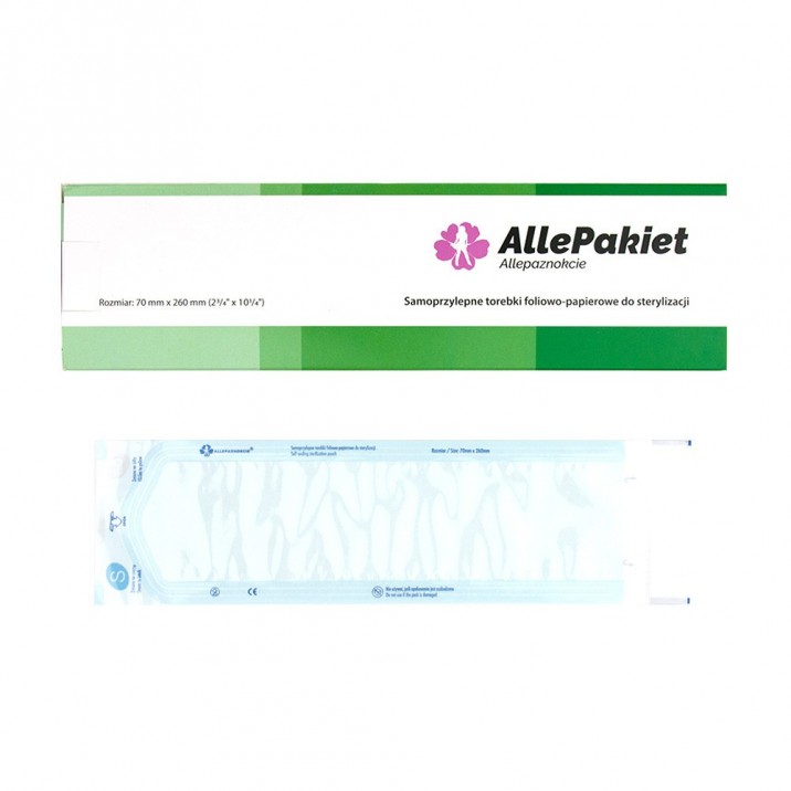 Autoclave sterilization bags 70 x 260 mm self-adhesive Allepackage 200 pcs
