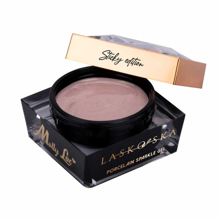 Gel Costruttore per unghie Porcelain Sparkle Sticky Edition Laskovska Dirty Pink MollyLac 50 g