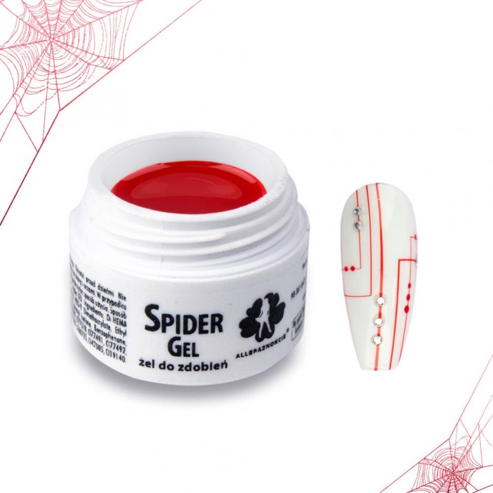 Spider Gel - precyzyjny żel do zdobień - Czerwony/Red 3 ml