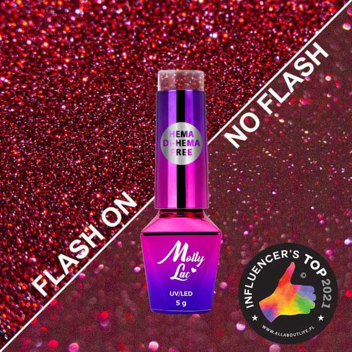 MollyLac Duo Flashing Lights Deep Desire Vernis hybride de 5 g sans HEMA ni Di-HEMA No. 605