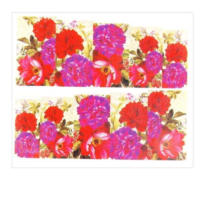 Naklejki wodne do paznokci kwiaty arkusz 6,5 x 5,5 cm na 10 palców Nr 1592