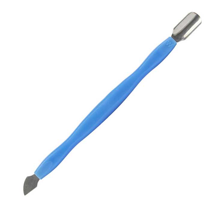Dłutko dwustronne łopatka nożyk kopytko do odchylania skórek i usuwania naskórka niebieskie