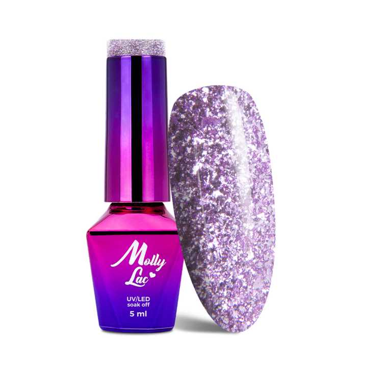 MollyLac Luxury Glam Shimmy Violet Hybrid Vernish 5 ml No. 543