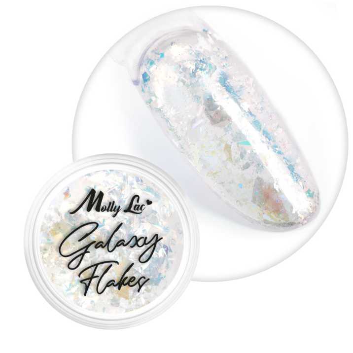 Płatki opalizujące do paznokci MollyLac Galaxy Flakes 0,1 g Nr 1