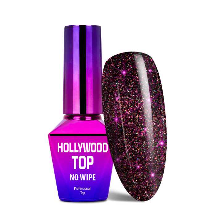 copy of Top no wipe Hollywood MollyLac Silver do lakierów hybrydowych z drobinkami 5ml