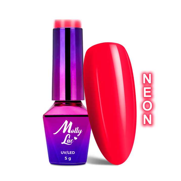 HYBRID LACQUER MOLLY LAC HEARTS & KISSES RED KISS Neon 5 G NO. 198