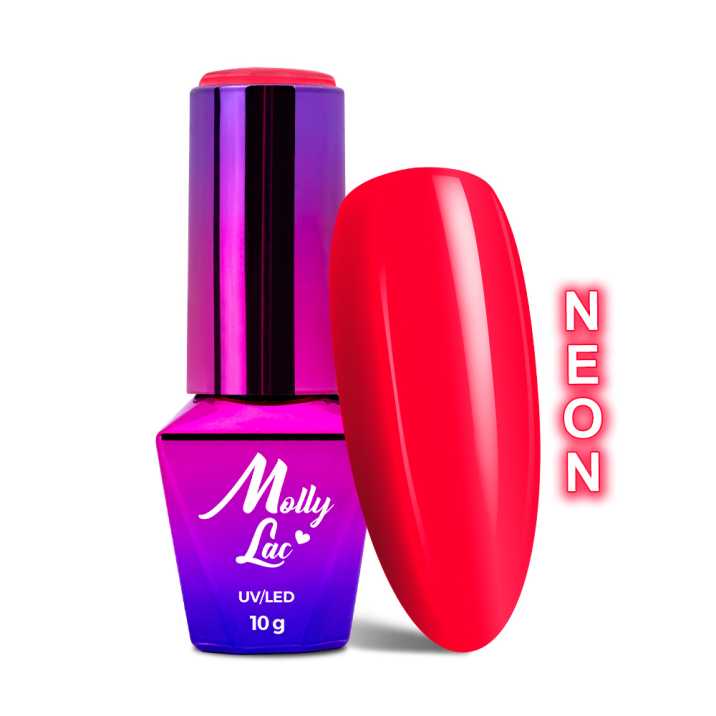 MollyLac hearts & kisses vernis hybride red kiss Neon 10 g No. 198