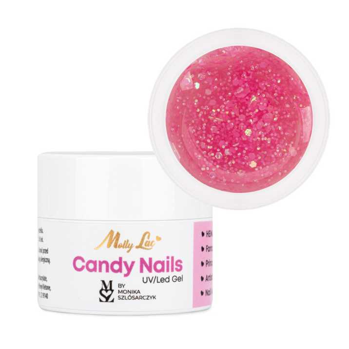 Żel do zdobień Candy Nails Light Candy Pink by Monika Szlósarczyk MollyLac HEMA free 5g
