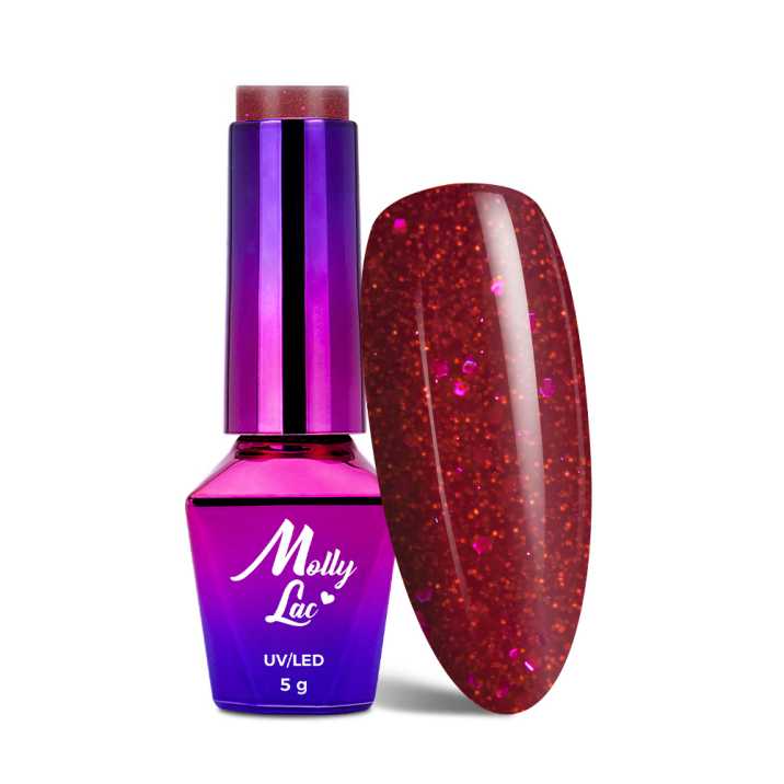 MollyLac vernis hybride Bling it on ! Red Me Now 5 g No. 506