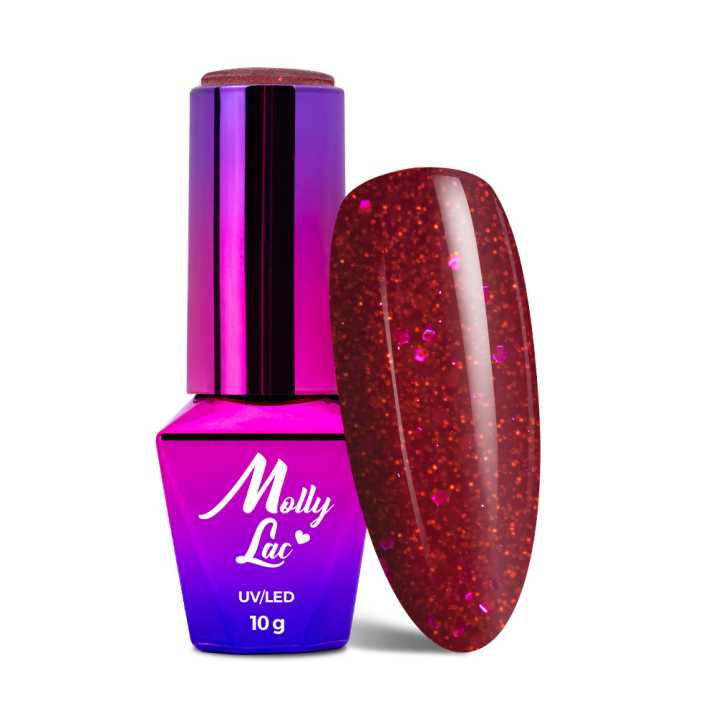 MollyLac vernis hybride Bling it on ! Red me now 10 g No. 506