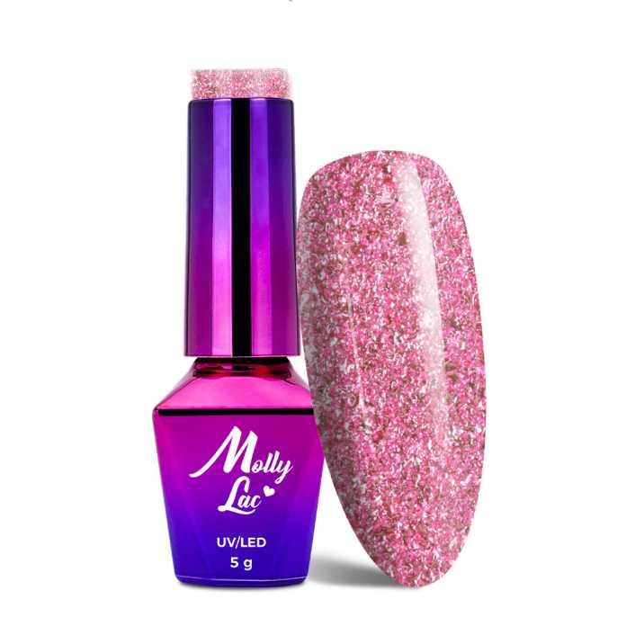 Lakier hybrydowy MollyLac Luxury Glam Pink Reflections 5 g Nr 540
