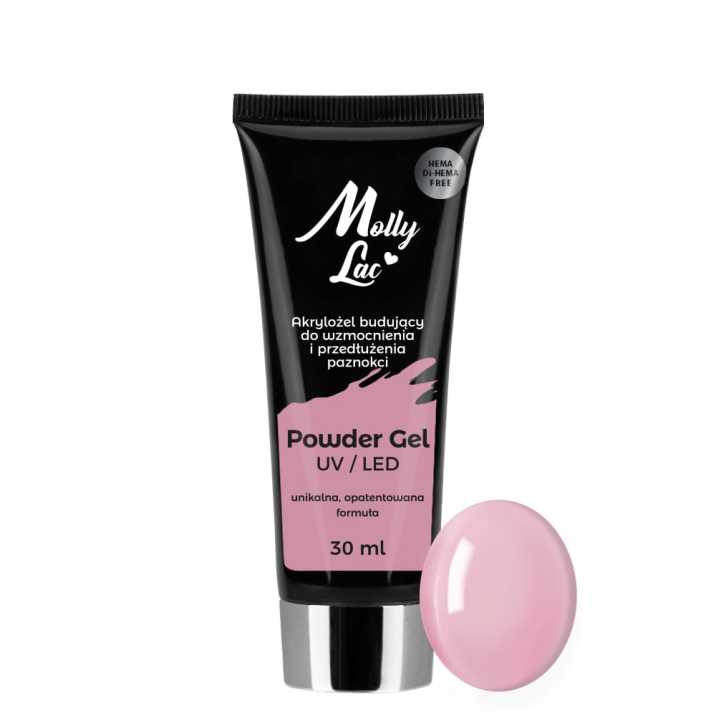 Powder Gel akrylożel budujący MollyLac Hema/di-Hema free French Pink limited edition 30 ml Nr 06