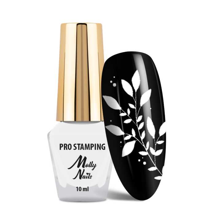 Lakier do stempli i stampingu Molly Nails PRO Stamping biały white 10ml