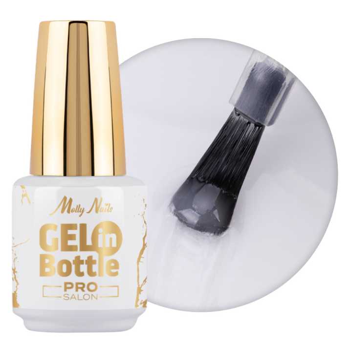 Żel do paznokci w butelce z pędzelkiem wielofunkcyjnym Gel in bottle Pro salon Molly Nails White Angel 15g