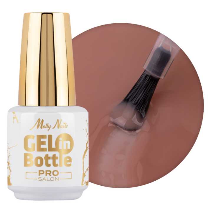 Żel do paznokci w butelce z pędzelkiem wielofunkcyjnym Gel in bottle Pro salon Molly Nails Tan Line 15g