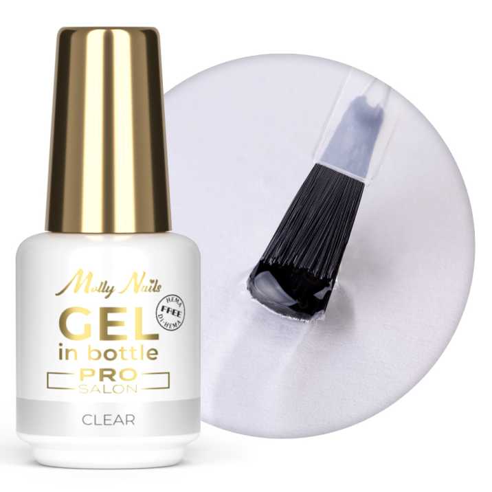 Żel budujący w butelce z pędzelkiem Gel in Bottle Molly Nails Pro Salon Clear HEMA/Di-HEMA Free 15g