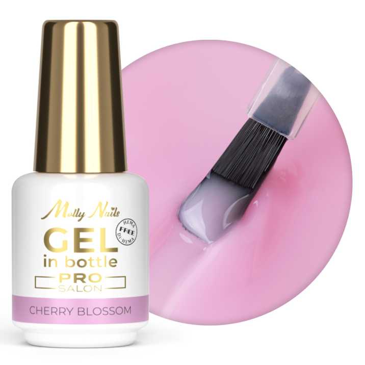 Żel do paznokci w butelce z pędzelkiem Gel in Bottle Molly Nails Pro Salon Cherry Blossom HEMA/Di-HEMA Free 15g