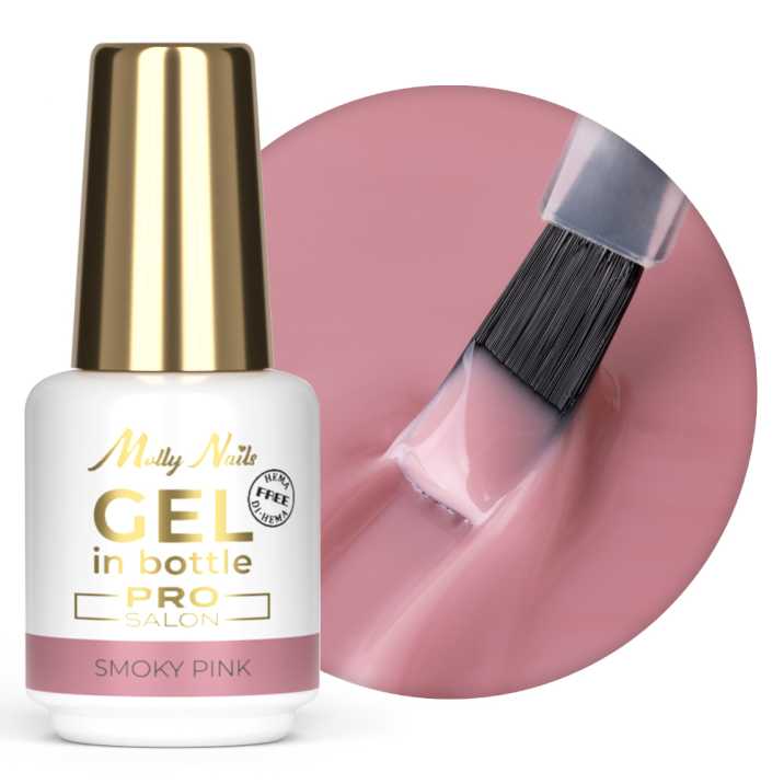 Żel do paznokci w butelce z pędzelkiem Gel in Bottle Molly Nails Pro Salon Smoky Pink HEMA/Di-HEMA Free 15g