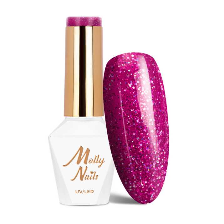 Lakier hybrydowy Molly Nails Spotlight Pink Fiction HEMA/Di-HEMA Free 8g Nr 634