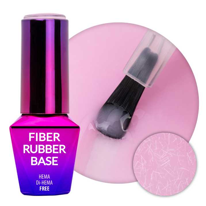 Baza kauczukowa z włóknami do manicure i pedicure 2w1 Fiber Rubber Base MollyLac Cherry Blossom HEMA/Di-HEMA Free 10g