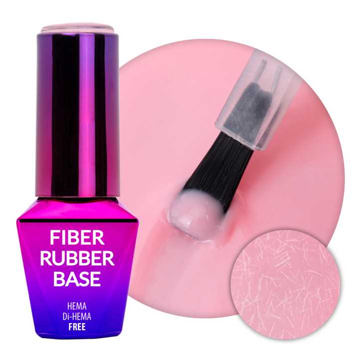 Baza kauczukowa Fiber Rubber Base MollyLac Pink Sorbet HEMA/Di-HEMA Free 10g