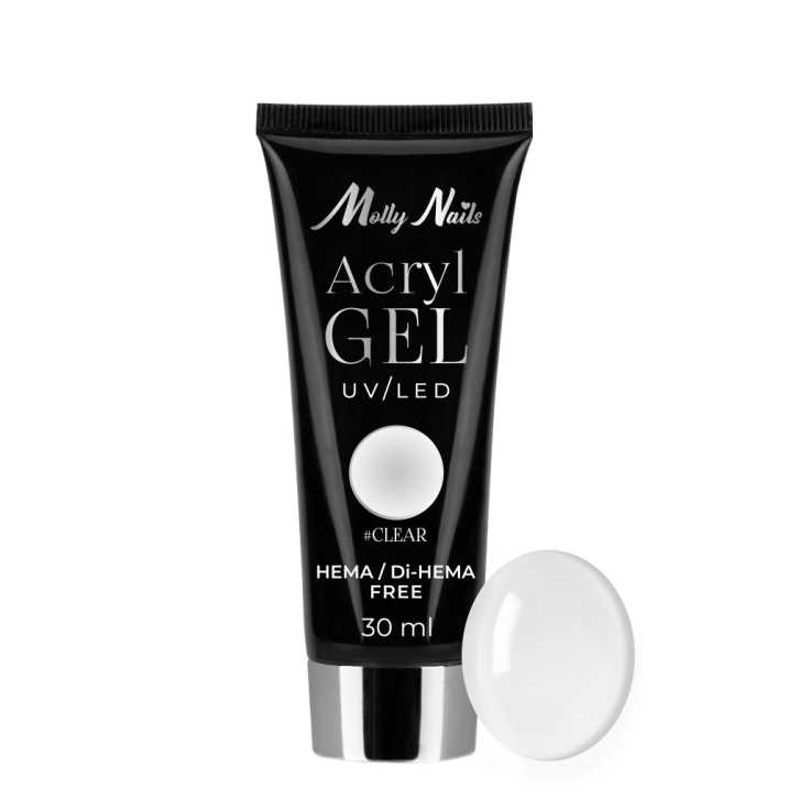 Acrylgel LEDUV Molly Nails akrylożel budujący HEMADi-HEMA free Clear 30ml