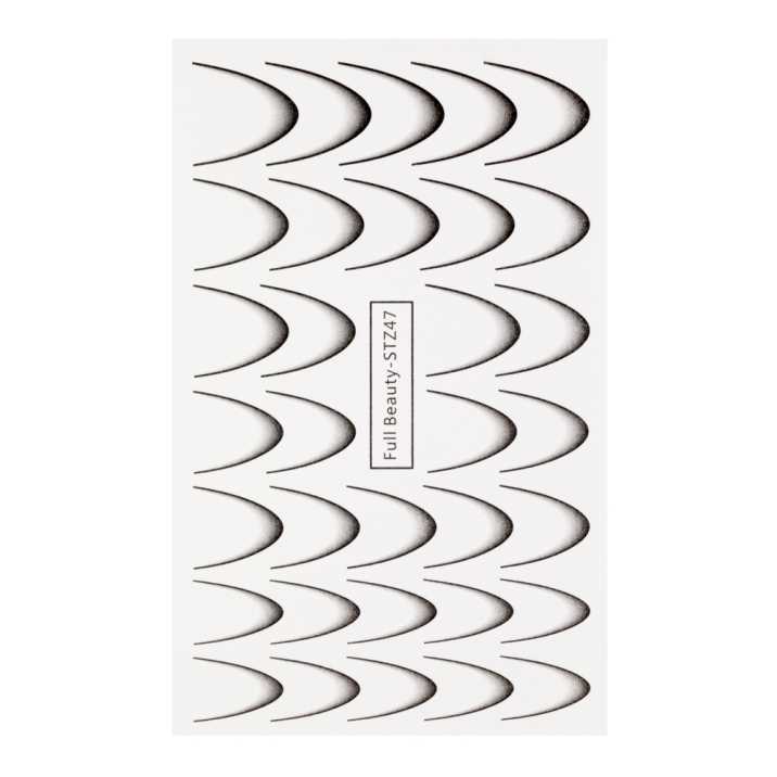 Gradientowe naklejki wodne na paznokcie/ French/ Ombre/Francuska linia uśmiechu 33szt czarne STZ47